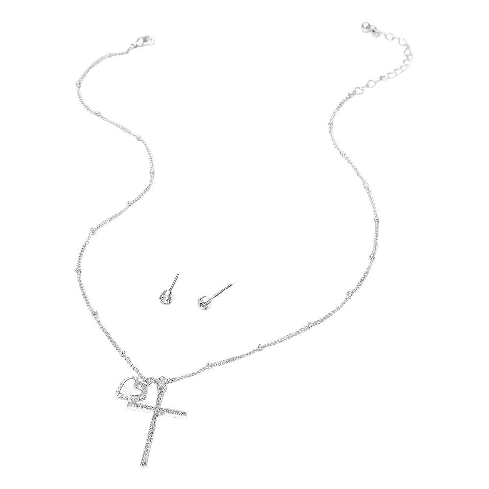 Heart Cross Pendant Necklace