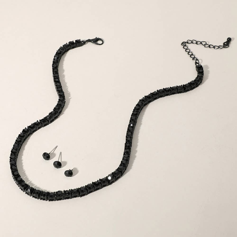 Rhinestone Tennis Chain Necklace
