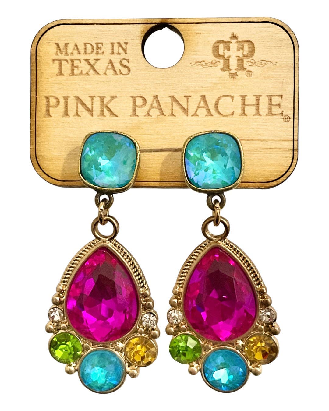 Fancy teardrop rhinestone earring with Austrian crystal - LC