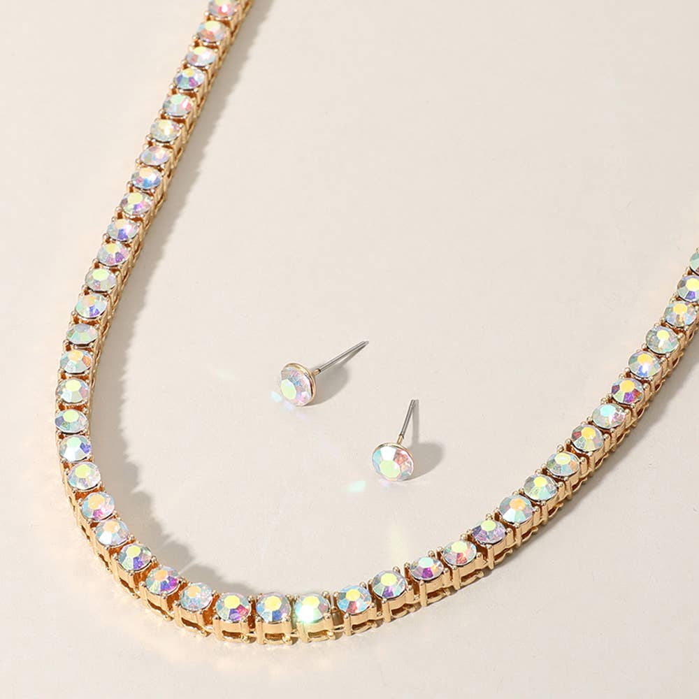 Rhinestone Tennis Chain Necklace