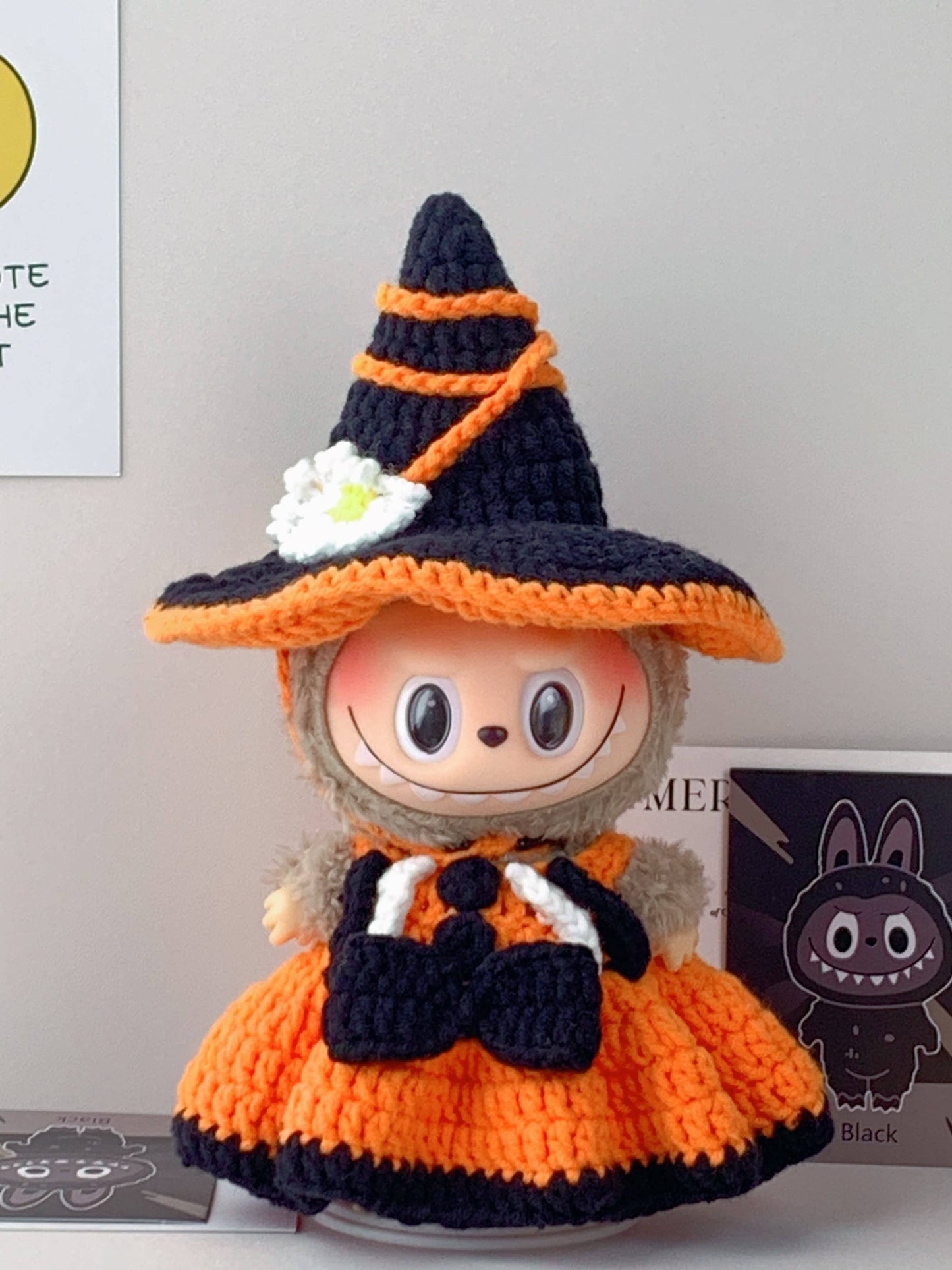 Crochet Halloween Labubu Outfit, holiday decoration
