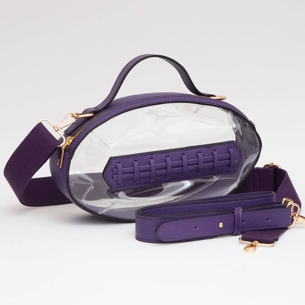 Football Shaped Transparent Crossbody Bag