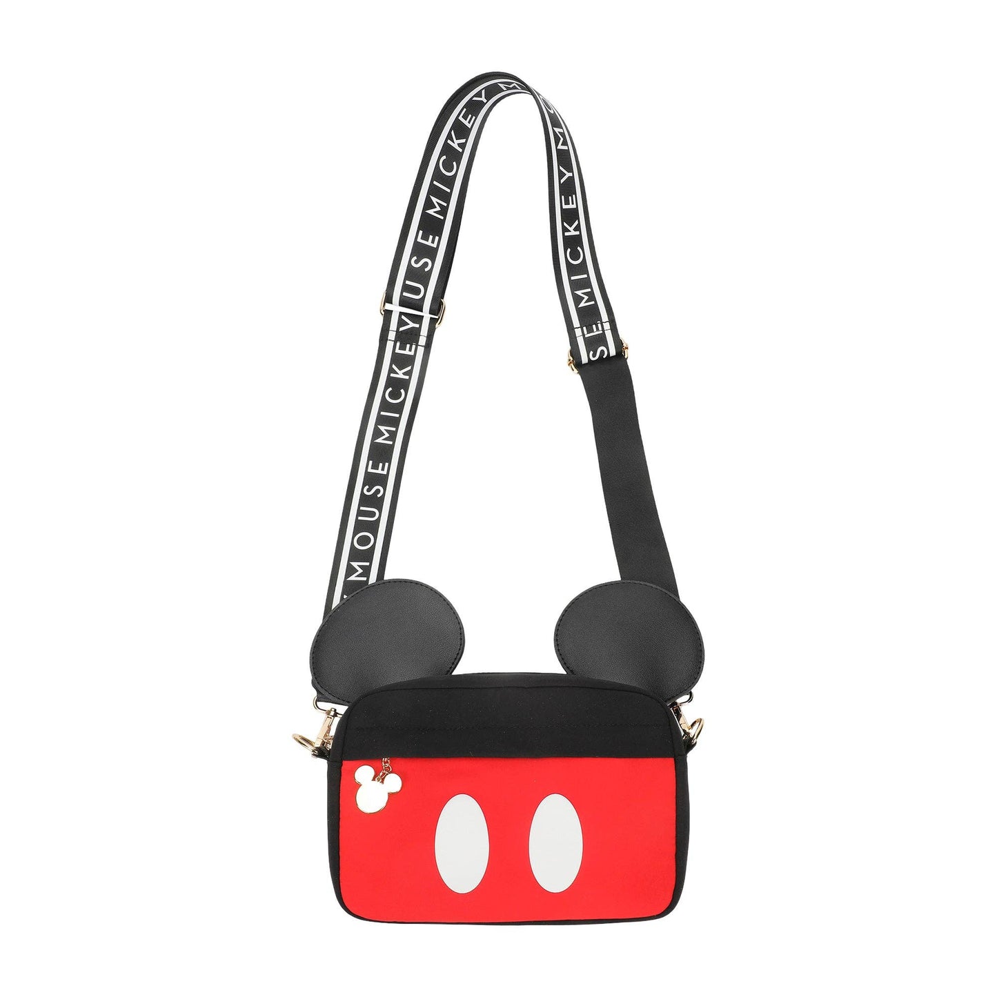 Disney Mickey Mouse Ears & Shorts Black 7" Crossbody Bag