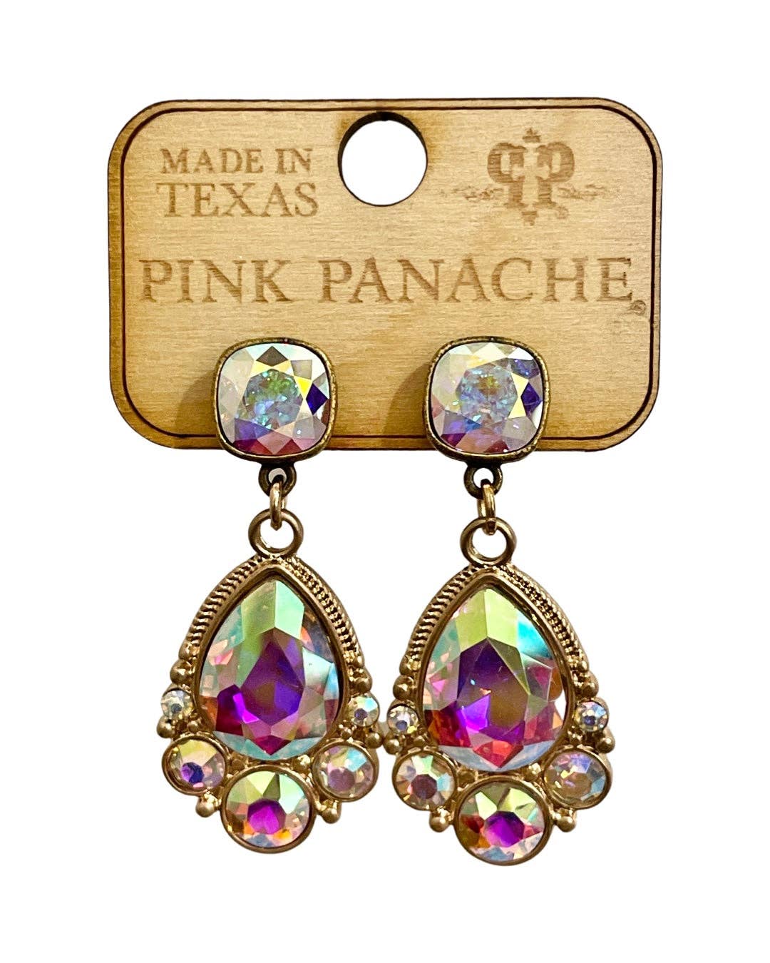 Fancy teardrop rhinestone earring with Austrian crystal - LC