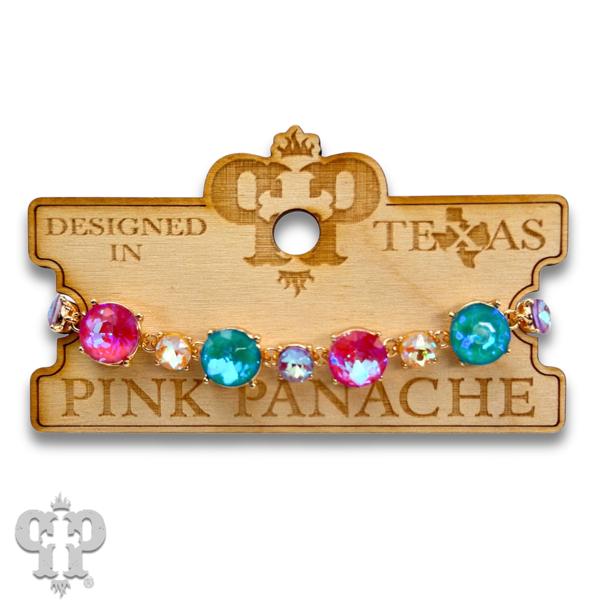 Multi-color rhinestone bracelet