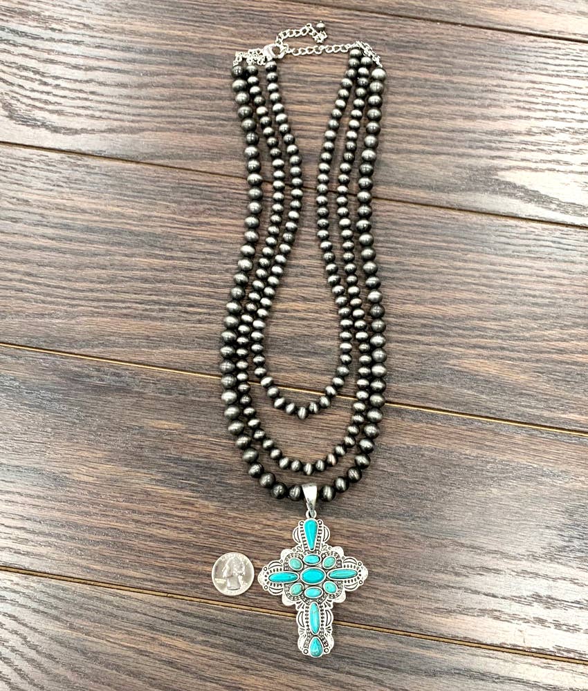 734564, Handmade Navajo Aztec Turquoise Necklace