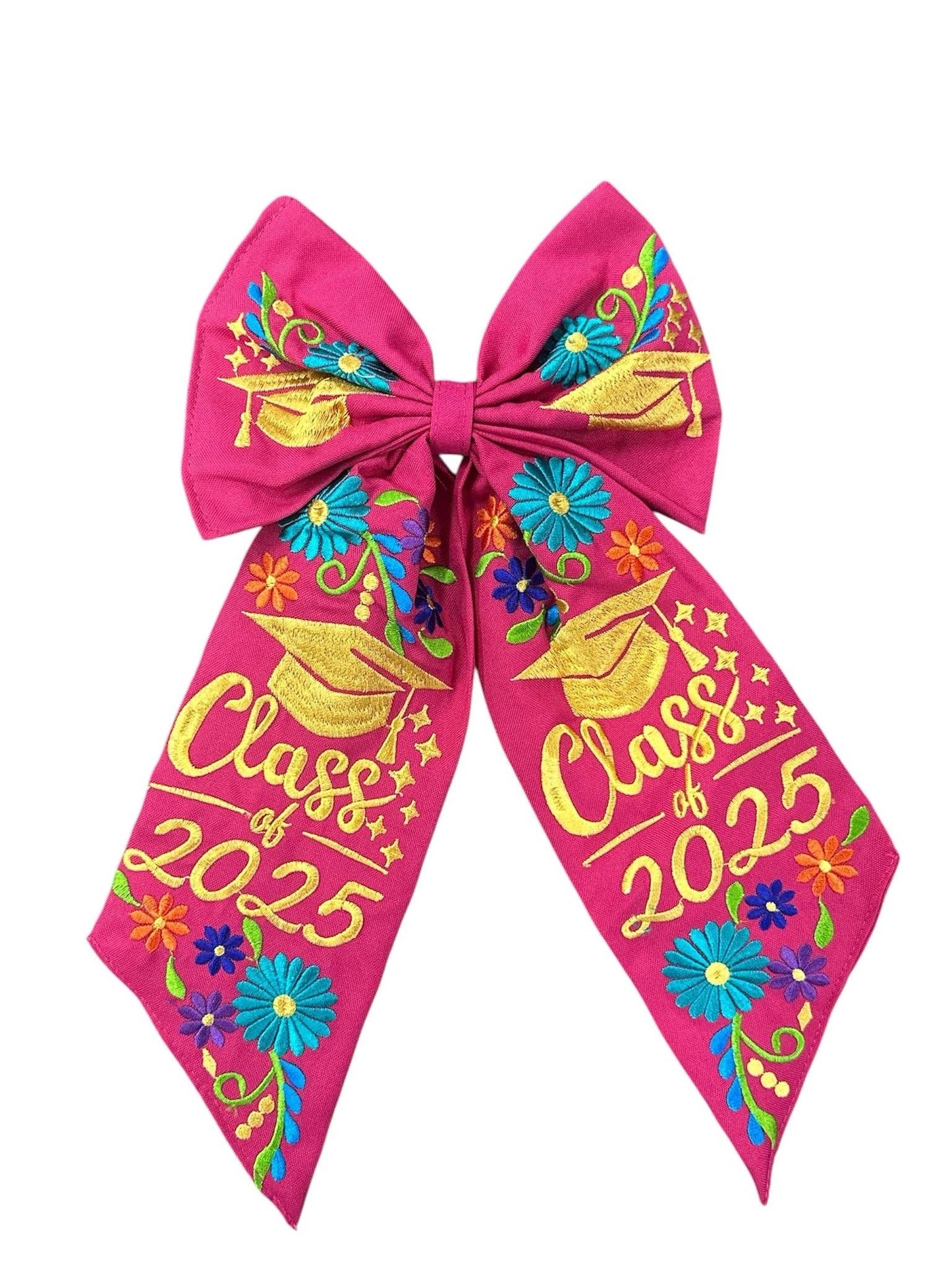Long Graduation Embroidered bow
