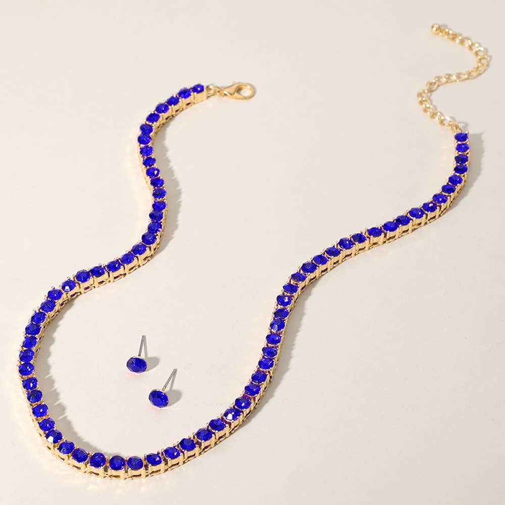 Rhinestone Tennis Chain Necklace