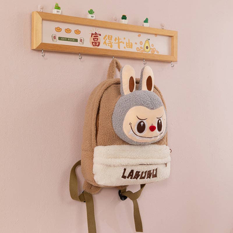 Labubu cartoon plush bag lamb wool labubu backpack
