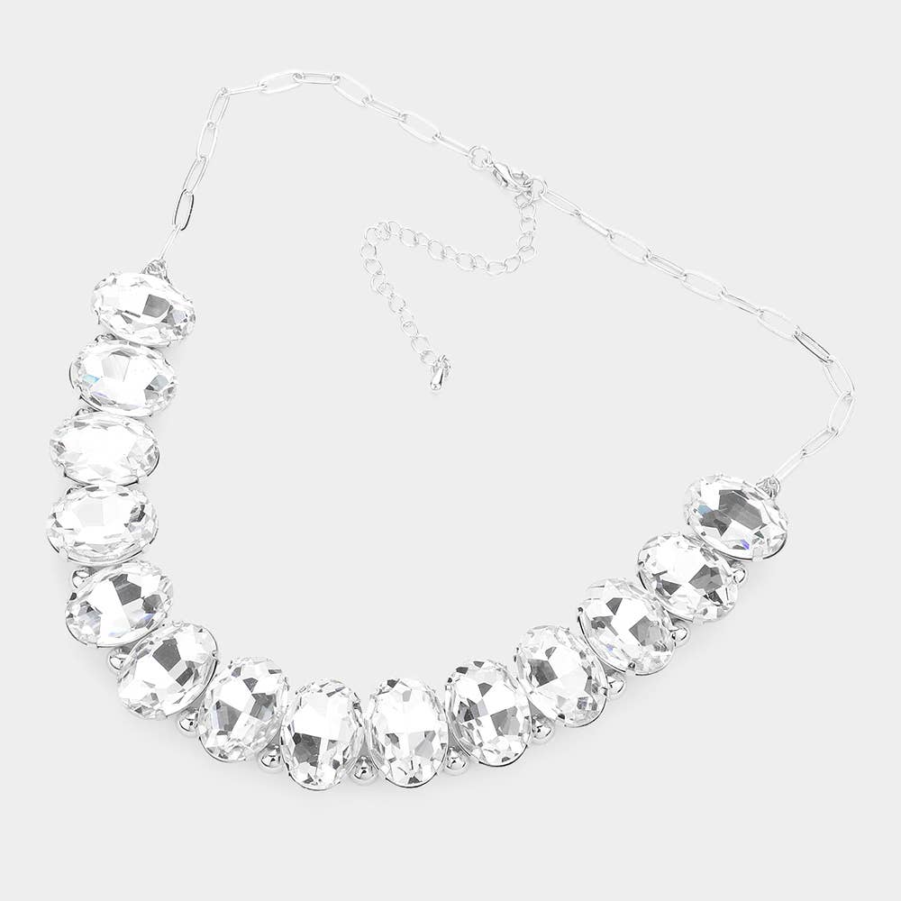 Oval Stone Evening Necklace