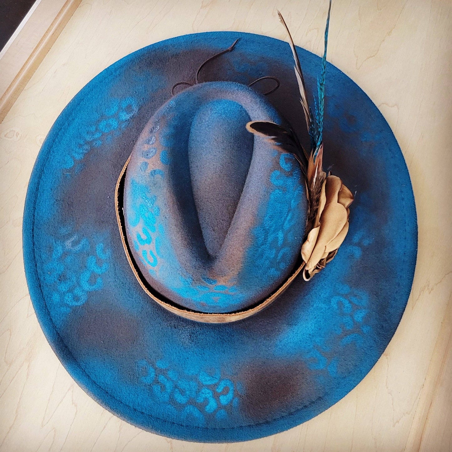 CUSTOM Hand-Painted Cowgirl Western Boho Hat A112