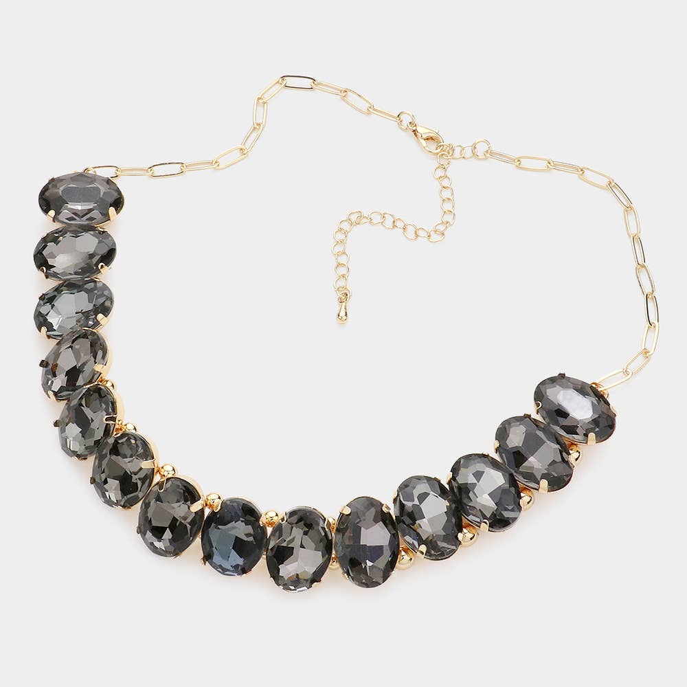 Oval Stone Evening Necklace