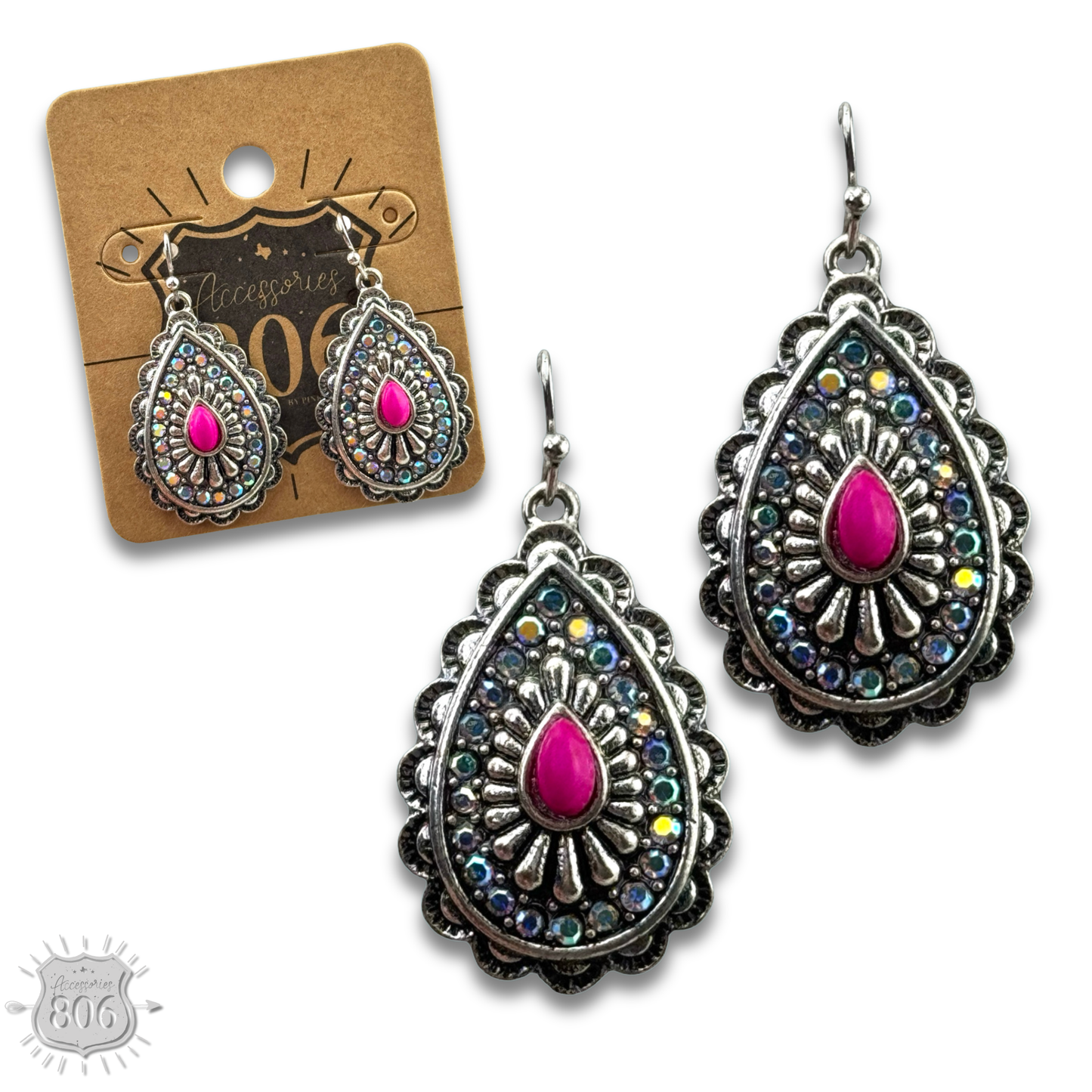 Western teardrop dangle earrings