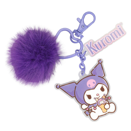 Kuromi Multi-Charm & Pom Pom Keychain