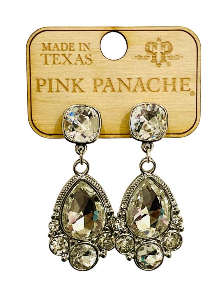 Fancy teardrop rhinestone earring with Austrian crystal - LC