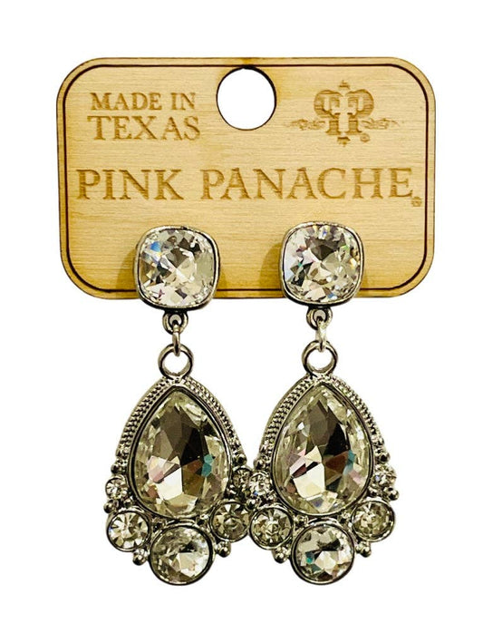 Fancy teardrop rhinestone earring with Austrian crystal - LC
