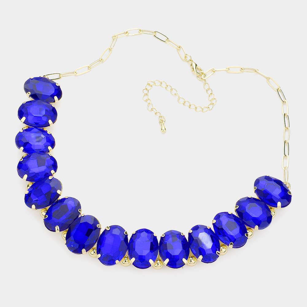 Oval Stone Evening Necklace