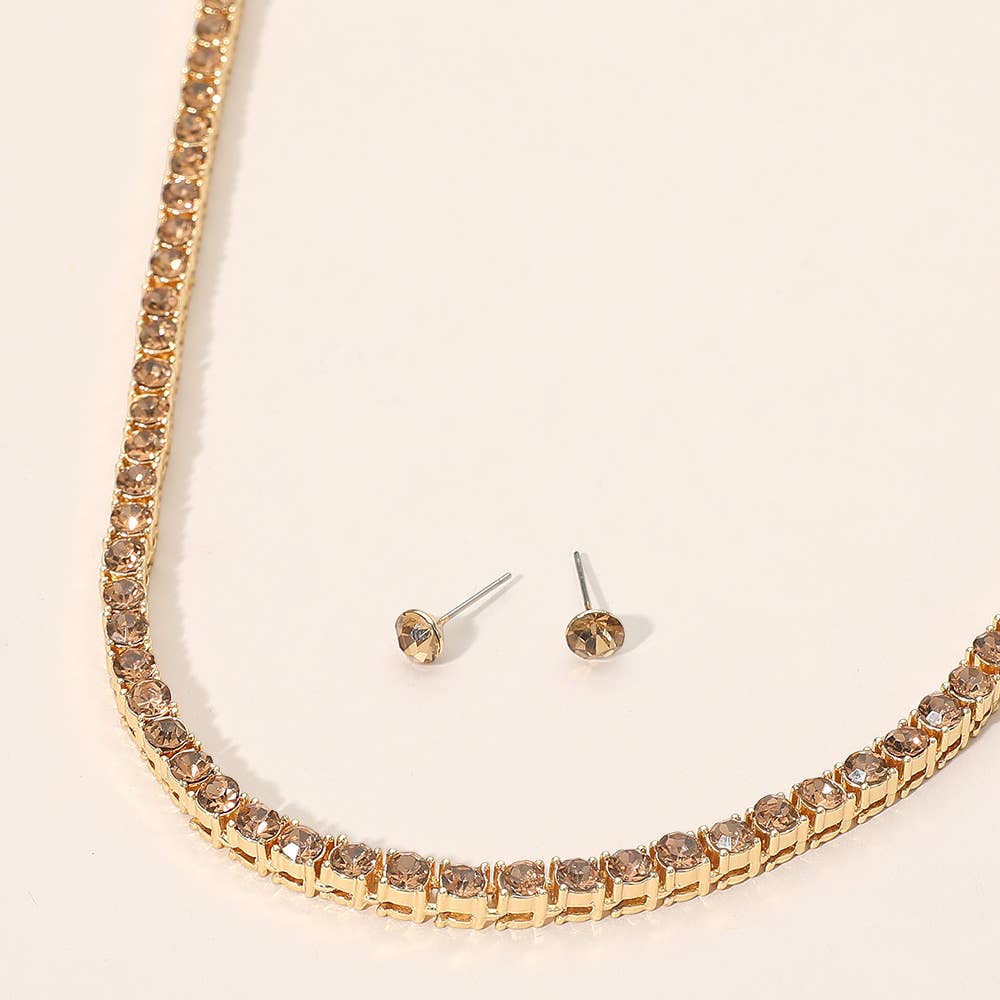 Rhinestone Tennis Chain Necklace