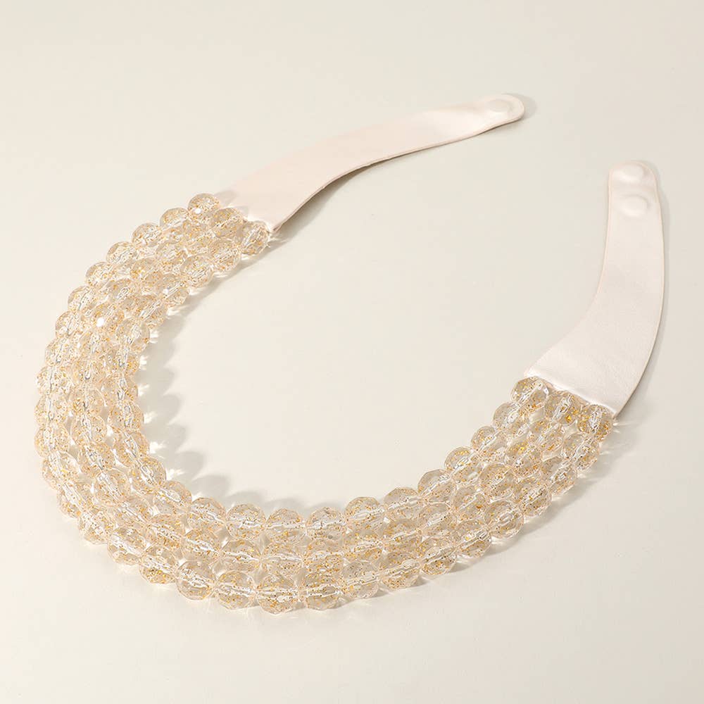 Chunky Bead Triple Layered Faux Leather Magnetic Necklace